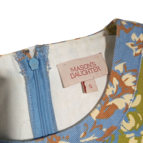 Mason’s Daughter Mia Rose Garden Floral Colorblock Dress Women’s Size Small - Picture 2 of 7